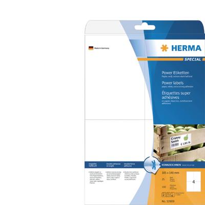 HERMA Etiketten 105x148 A4 Power etiketten 100 st. HERMA Etiketten 105x148 A4 Power etiketten 100 st.