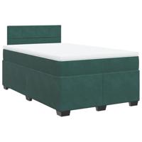 Boxspring met matras fluweel donkergroen 120x190 cm - thumbnail