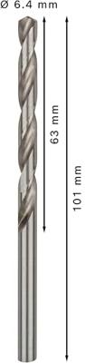 Bosch Accessoires Metaalboren HSS-G, Standard 6,4 x 63 x 101 mm 10st - 2608595335
