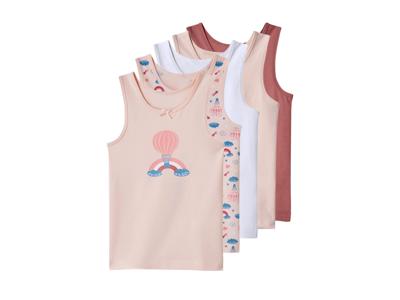 lupilu Set van 5 kinder hemden (wit/abrikoos/oudroze, 122/128)