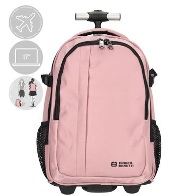 Enrico Benetti Innsbruck backpack trolley cabin luggage - laptop 17 inch-Old Pink
