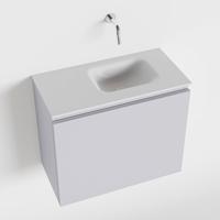 MONDIAZ OLAN 60cm toiletmeubel cale. LEX wastafel talc rechts geen kraangat - thumbnail