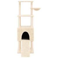 VidaXL Kattenmeubel met sisal krabpalen 153 cm crèmekleurig - thumbnail