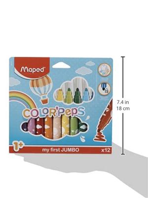 Maped viltstift Color'Peps Jumbo Early Age, etui van 12 stuks, assorti Maped viltstift Color'Peps Jumbo Early Age, etui van 12 stuks, assorti
