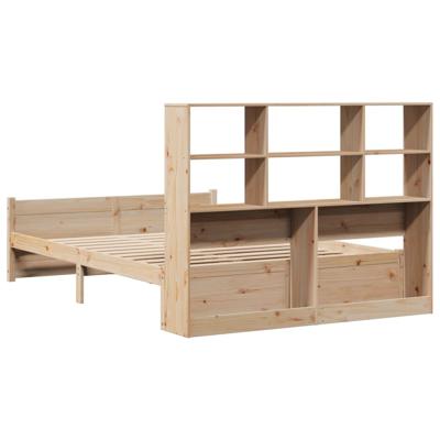 Bed met boekenkast zonder matras massief grenenhout 140x200 cm - thumbnail