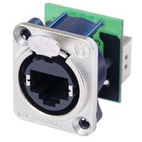 Neutrik NE8FDP RJ45-dataconnector etherCon D-serie NE8FDP Bus, recht NE8FDP Aantal polen: 8P8C Nikkel 1 stuk(s) - thumbnail