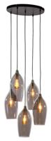 Light & Living Hanglamp 'Lukaro' 5-lamps, kleur Smoke/Antiek Brons - thumbnail