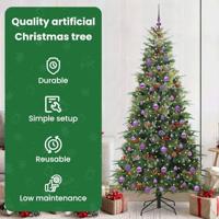 VidaXL Kunstmatige inklapbare kerstboom groen 210 cm pe en pvc - thumbnail