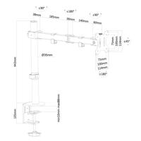 Neomounts FPMA-D550BLACK 1-voudig Monitor-tafelbeugel 25,4 cm (10) - 81,3 cm (32) Zwenkbaar, Roteerbaar, Kantelbaar Zwart - thumbnail