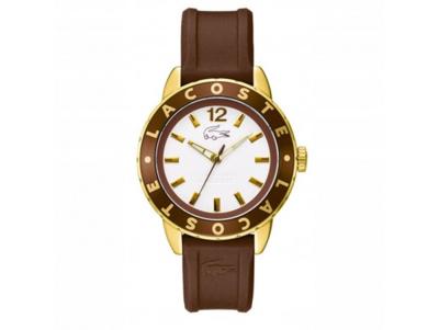 Lacoste horlogeband 2000686 / LC-54-3-96-2303 Rubber Bruin 18mm Lacoste horlogeband 2000686 / LC-54-3-96-2303 Rubber Bruin 18mm