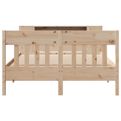 Bed met boekenkast zonder matras massief grenenhout 135x190 cm - thumbnail