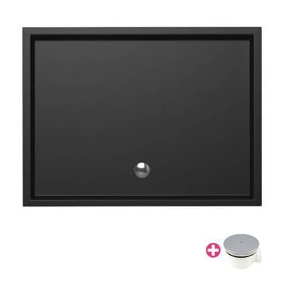 Douchebak Xenz Mariana | 120x90x4 cm | Incl.Afvoersifon-Chroom | Acryl | Rechthoekig | Zwart mat Douchebak Xenz Mariana | 120x90x4 cm | Incl.Afvoersifon-Chroom | Acryl | Rechthoekig | Zwart mat