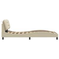 Bedframe zonder matras 90x190 cm stof crèmekleurig - thumbnail