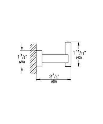 Grohe Eurocube handdoekhaak Chroom