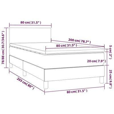 Boxspring met matras stof crèmekleurig 80x200 cm