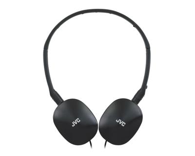JVC HA-S160M-B - Flats opvouwbare en compacte hoofdtelefoon in glanzende trendy kleur, met schakelaar voor microfoon aan/uit, ideaal voor telewerken en online seminars (zwart)