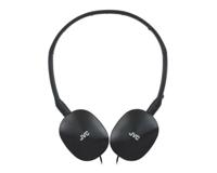 JVC HA-S160M-B - Flats opvouwbare en compacte hoofdtelefoon in glanzende trendy kleur, met schakelaar voor microfoon aan/uit, ideaal voor telewerken en online seminars (zwart) - thumbnail