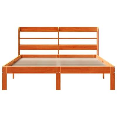 Bedframe zonder matras massief grenenhout wasbruin 140x200 cm
