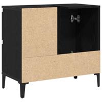 Badkamerkast met lade Zwart Eiken 65 x 33 x 60 cm Bewerkt hout - thumbnail
