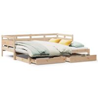 Slaapbank met onderschuifbed en lades zonder matras 90x190 cm - thumbnail