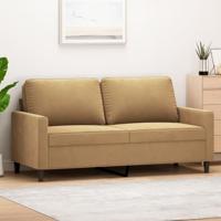 Tweezitsbank 140 cm stof bruin - thumbnail