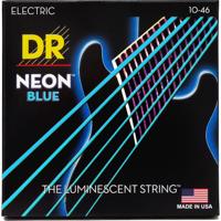 DR Strings NBE-10 Hi-Def Neon Blue Medium 10-46 elektrische gitaarsnaren - thumbnail