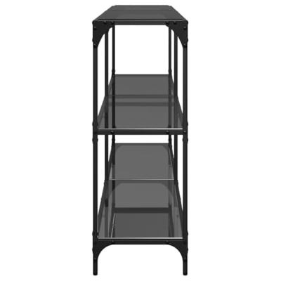 Wandtafel met zwart glazen blad 158,5x30x81 cm staal