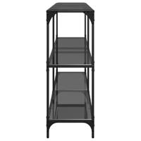 Wandtafel met zwart glazen blad 158,5x30x81 cm staal - thumbnail