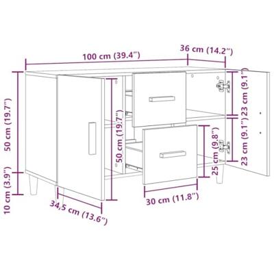 Dressoir 100x36x60 cm spaanplaat zwart eikenkleurig Dressoir 100x36x60 cm spaanplaat zwart eikenkleurig