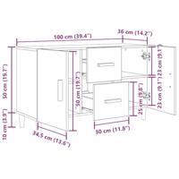 Dressoir 100x36x60 cm spaanplaat zwart eikenkleurig - thumbnail