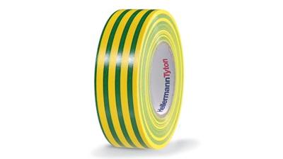 PVC-isolatieband groengeel 15 mm, 10 meter UV-bestendig zelfdovend IEC 60454-2