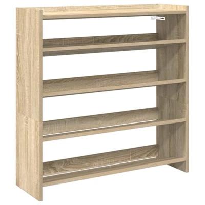 Schoenenrek 80x25x81 cm bewerkt hout sonoma eikenkleurig Schoenenrek 80x25x81 cm bewerkt hout sonoma eikenkleurig