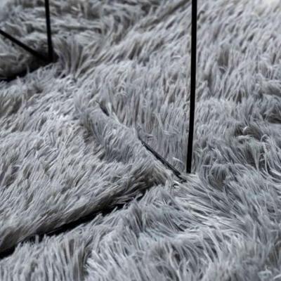 Hoogpolig vloerkleed NAVARRA 240x340 cm polyester lichtgrijs