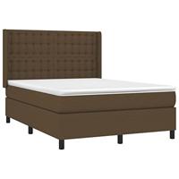 Boxspring met matras en LED stof donkerbruin 140x190 cm - thumbnail