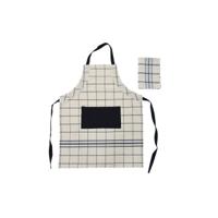 Schort met Buidelzak DKD Home Decor 70 x 1 x 85 cm Zwart Beige Blauw Katoen - thumbnail
