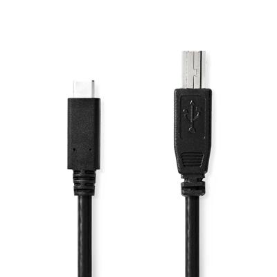 Nedis CCGB60650BK20 Usb-kabel Usb 2.0 Usb-c™ Male Usb-b Male 480 Mbps Vernikkeld 2.00 M Rond Pvc Zwart Doos Nedis CCGB60650BK20 Usb-kabel Usb 2.0 Usb-c™ Male Usb-b Male 480 Mbps Vernikkeld 2.00 M Rond Pvc Zwart Doos