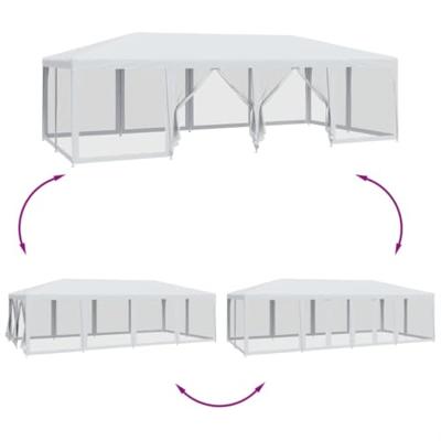 VidaXL Partytent met 12 mesh zijwanden 8x4 m hdpe wit VidaXL Partytent met 12 mesh zijwanden 8x4 m hdpe wit