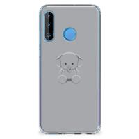 Huawei P30 Lite Stevig | Bumper Hoesje | Grijs Baby Olifant - thumbnail