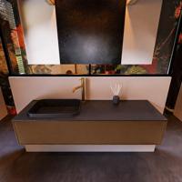 Badkamermeubelset Mondiaz Erin 150 cm met 1 Lade met RIDGE Wastafel Links Urban met 1 kraangat Greeploos Mat Rust - thumbnail