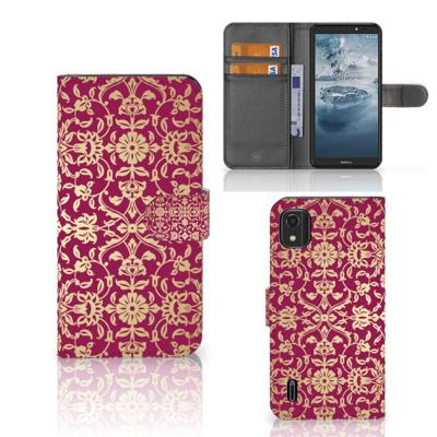 Wallet Case Nokia C2 2nd Edition Barok Pink Wallet Case Nokia C2 2nd Edition Barok Pink
