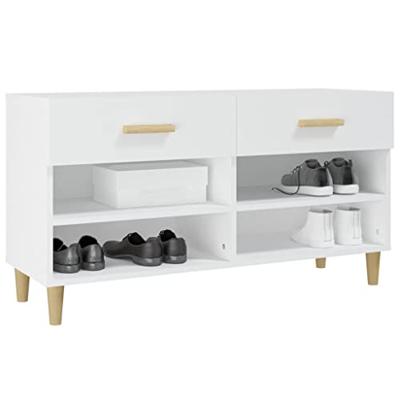 VidaXL Schoenenkast 102x35x55 cm bewerkt hout wit VidaXL Schoenenkast 102x35x55 cm bewerkt hout wit