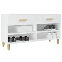 VidaXL Schoenenkast 102x35x55 cm bewerkt hout wit - thumbnail