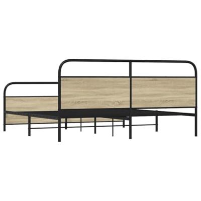 Bedframe zonder matras metaal sonoma eikenkleurig 193x203 cm