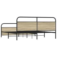 Bedframe zonder matras metaal sonoma eikenkleurig 193x203 cm - thumbnail
