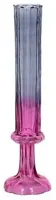 Decoris vaas glas deco 9x33cm blauw, roze - thumbnail