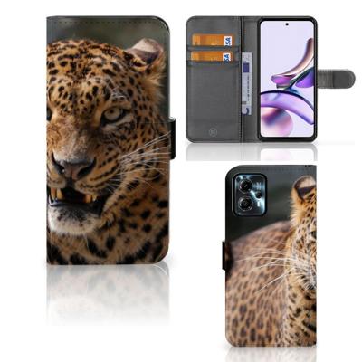 Motorola Moto G13 | G23 | Telefoonhoesje | Met pasjeshouder | Luipaard
