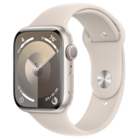 Apple Watch Series 9 (GPS 45 mm) Smartwatch - Kast van sterrenlicht aluminium - Sterrenlicht sportbandje M/L. Conditie bijhouden, Saturatie-app en Ecg-app, Always-on Retina-display, waterbestendig - thumbnail