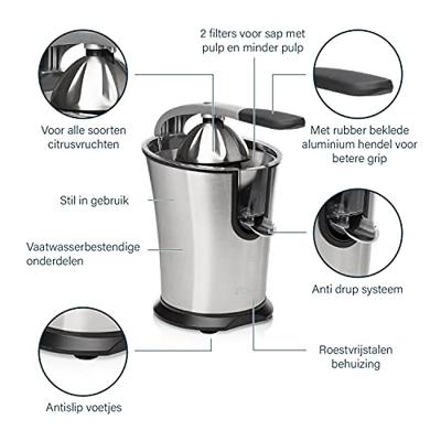 Princess Citruspers 01.201860.01.001 300 W Zilver-zwart Met voet
