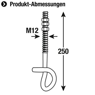 Connex Schommelhaak M12X250 Vz - DY270532