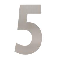 Intersteel Huisnummer 5 XXL hoogte 50 cm geborsteld RVS - thumbnail
